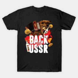 Back to USSR Soviet Poster with Rusian Bear T-Shirt